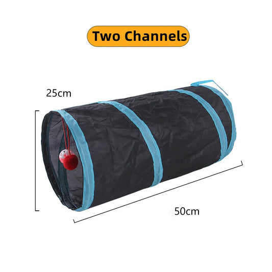 Foldable Breathable Play Tunnel for Indoor Cats