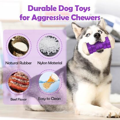Interactive Purple Chew Toy for Aggressive Chewers