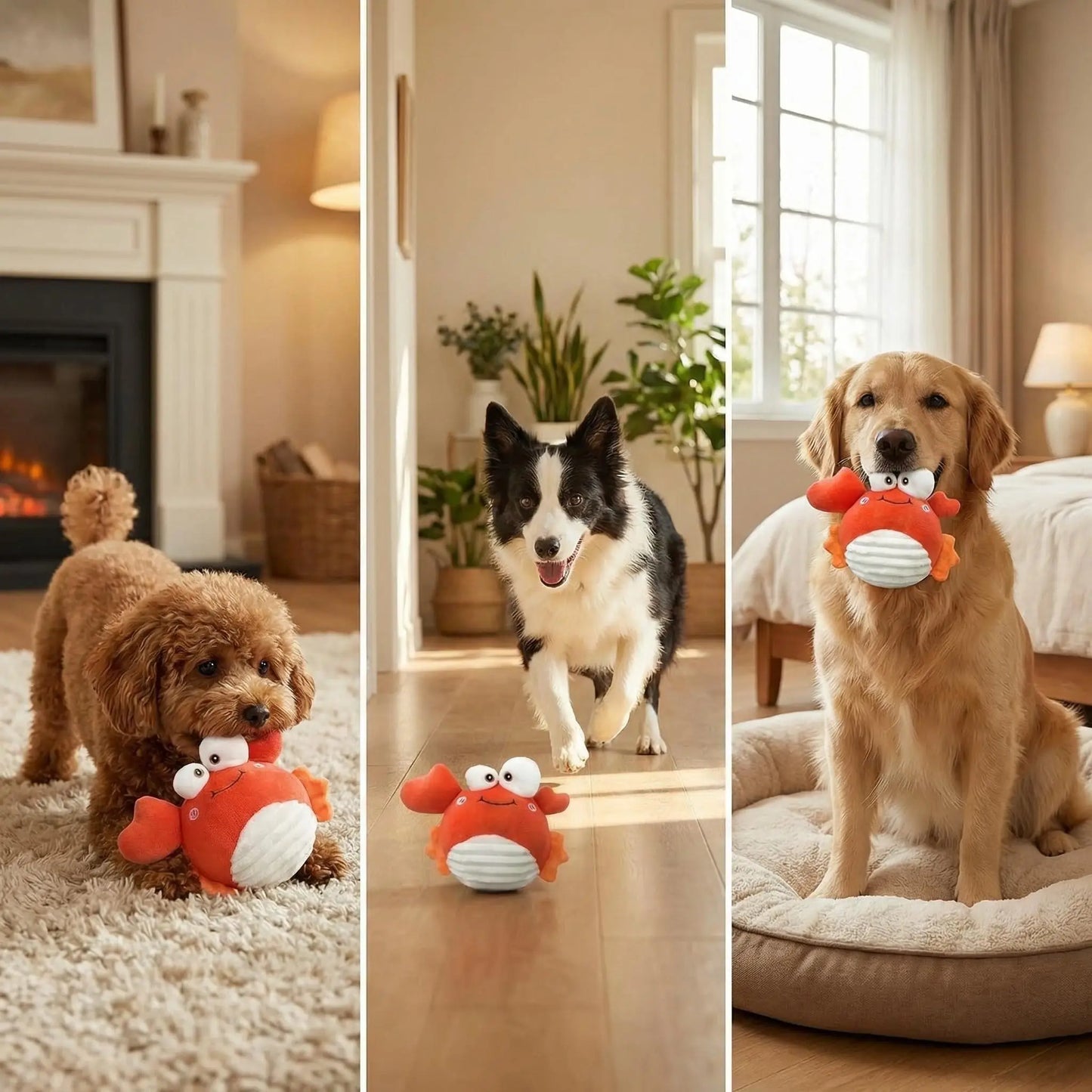 Smart Self-Play Moving Crab Toy for Dogs (3 Play Modes)