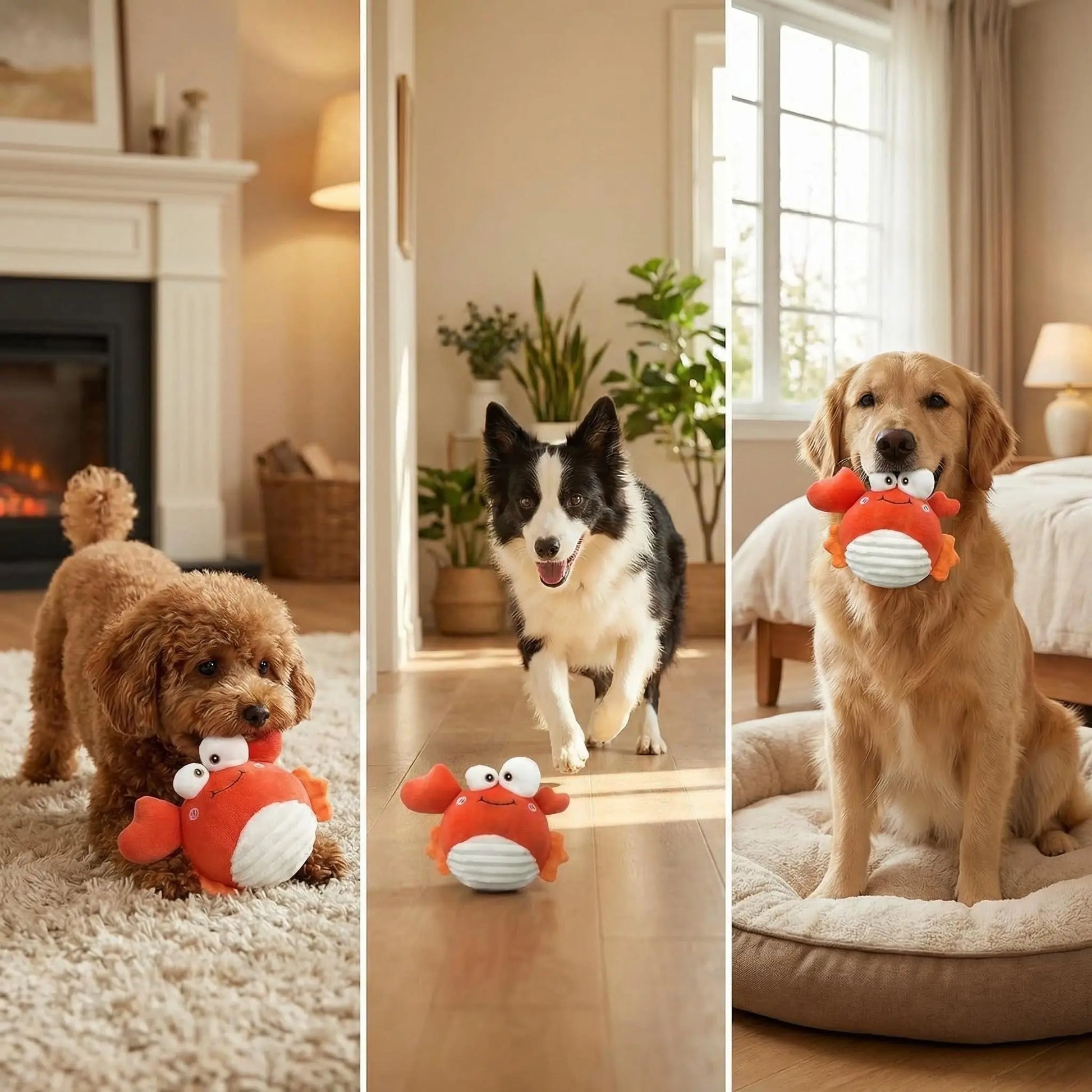 Smart Self-Play Moving Crab Toy for Dogs (3 Play Modes)