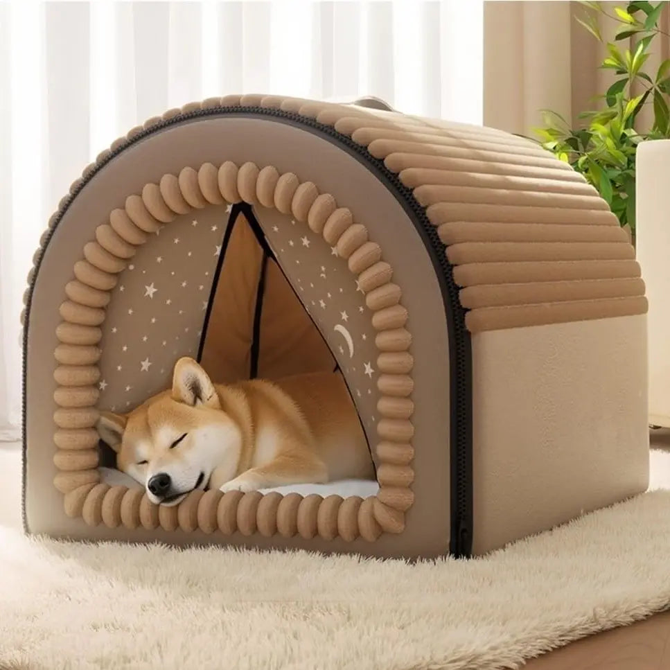 Cozy Portable Indoor Dog House – Washable Fabric Shelter