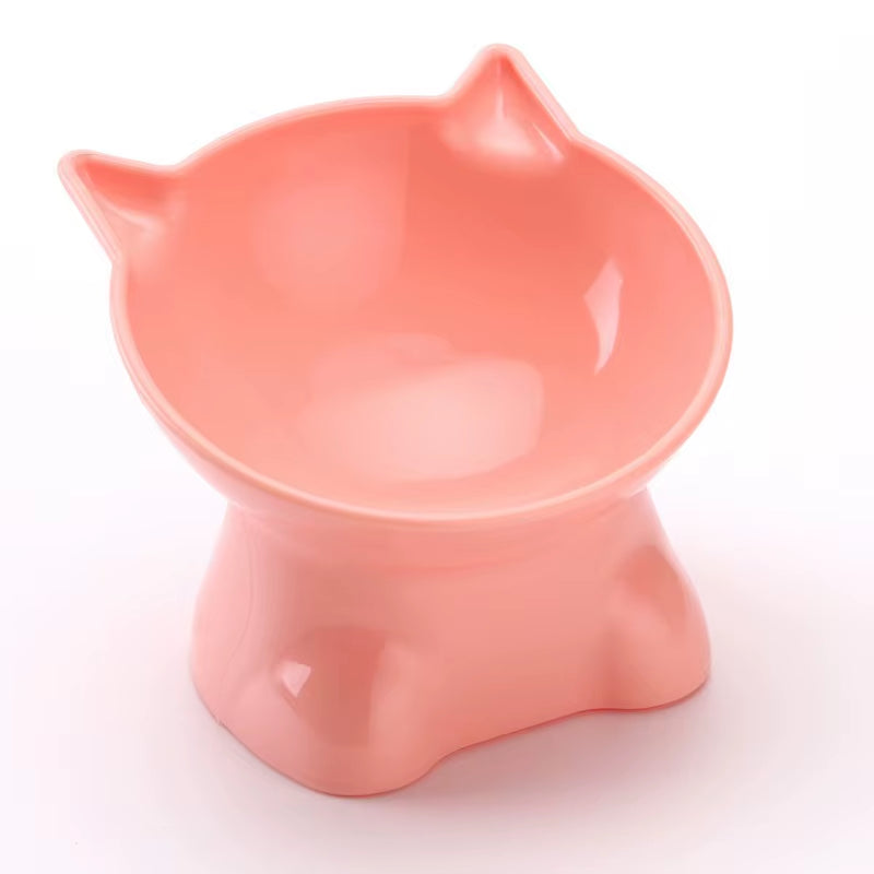 Cute Tilted Elevated Cat Food & Water Bowl