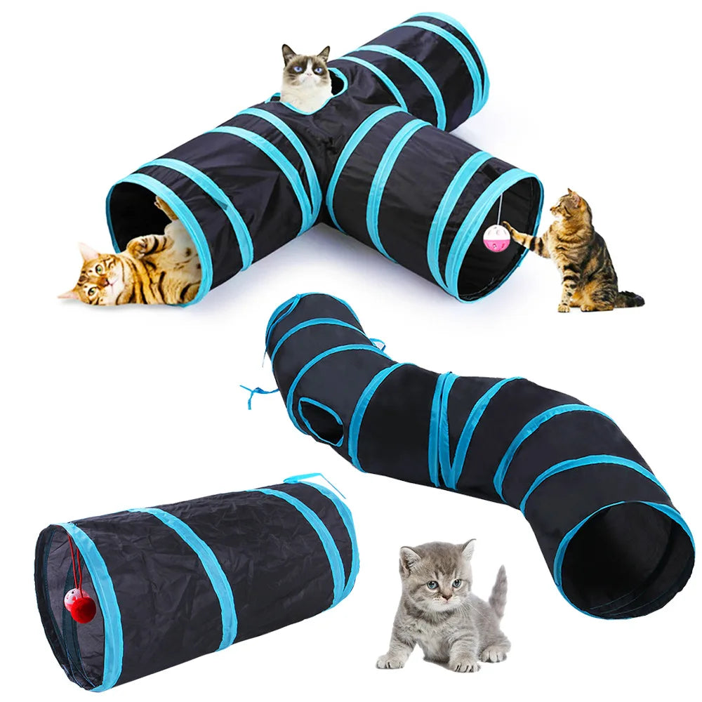 Foldable Breathable Play Tunnel for Indoor Cats