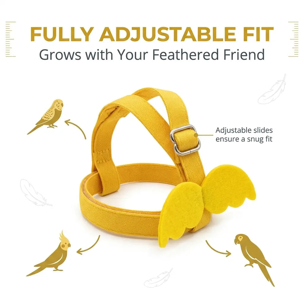 Outdoor Safety Bird Training Harness for Parrots & Cockatiels