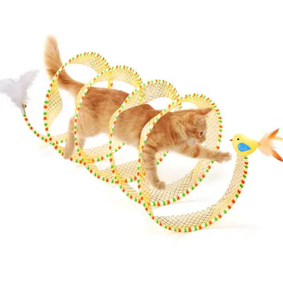 Collapsible Spiral Spring Cat Tunnel Toy