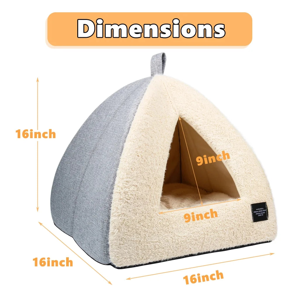 2-in-1 Cozy Cat Bed with Removable Cushion