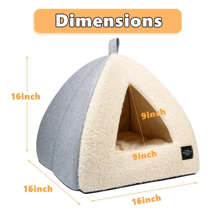 2-in-1 Cozy Cat Bed with Removable Cushion