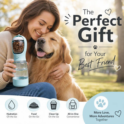 3-in-1 Portable Dog, Water Bottle & Food Container