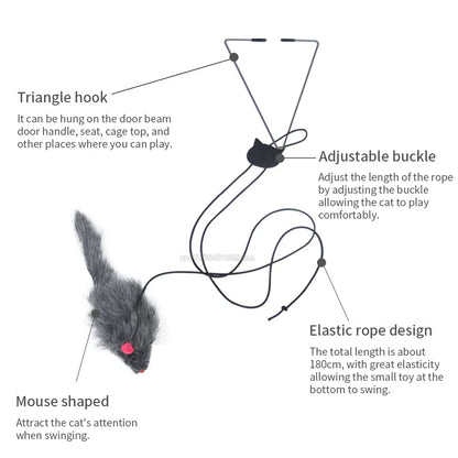 Hanging Door Elastic Plush Mouse Cat Toy