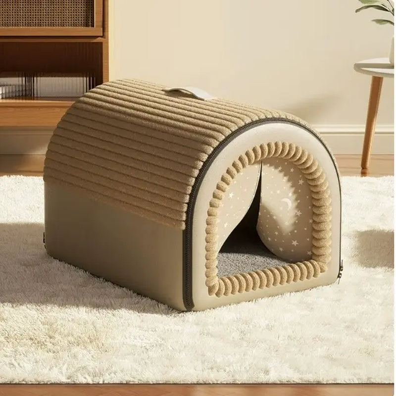 Cozy Portable Indoor Dog House – Washable Fabric Shelter