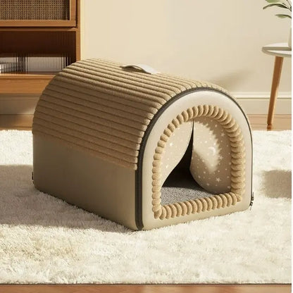 Cozy Portable Indoor Dog House – Washable Fabric Shelter