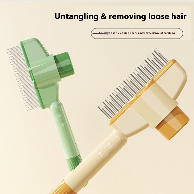 Self-Cleaning Flea & Grooming Comb with Release Button
