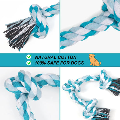 3-Knot Braided Cotton Dog Chew Rope for Teeth Cleaning