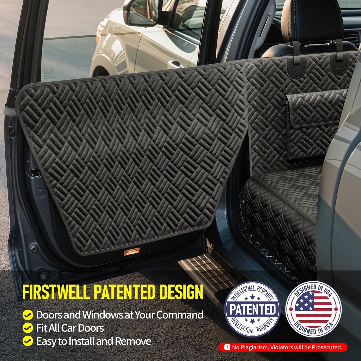 Hard Bottom Dog Car Seat Cover – Heavy Duty Back Seat Extender