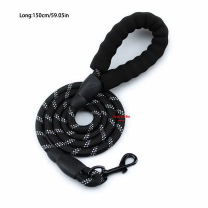 Reflective Nylon Round Walking Leash for Dogs